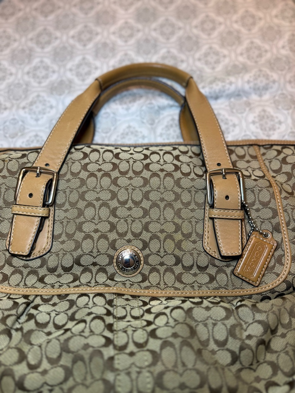 COACH DUFFLE LARGE OVER NIGHT BAG AUTHENTIC SIGNATURE MONOGRAM - Picture 12 of 15